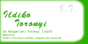 ildiko toronyi business card